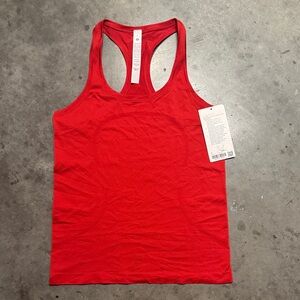 Red Racerback Swiftly Tech Scoopneck Tank 2.0